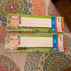 2 pkgs NWT Carson-Dellosa Owls Desk Nameplates